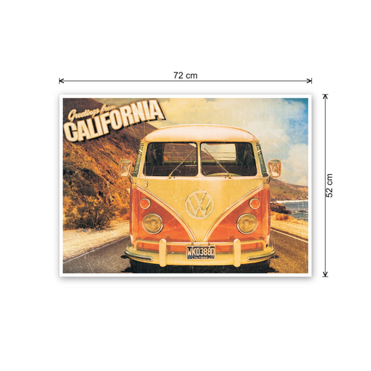Greetings from California VW Camper van cm 70x50 - misure