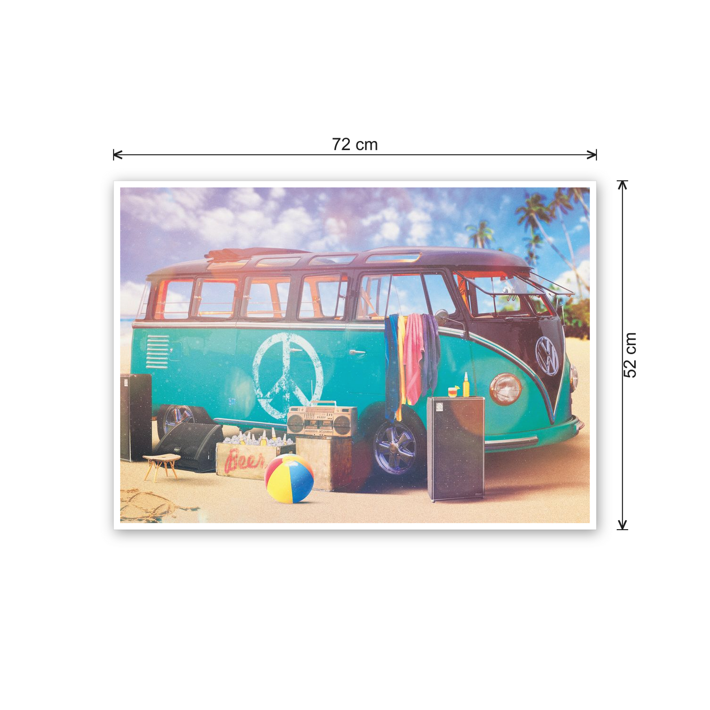 Freedom VW Camper van cm 70x50 - misure