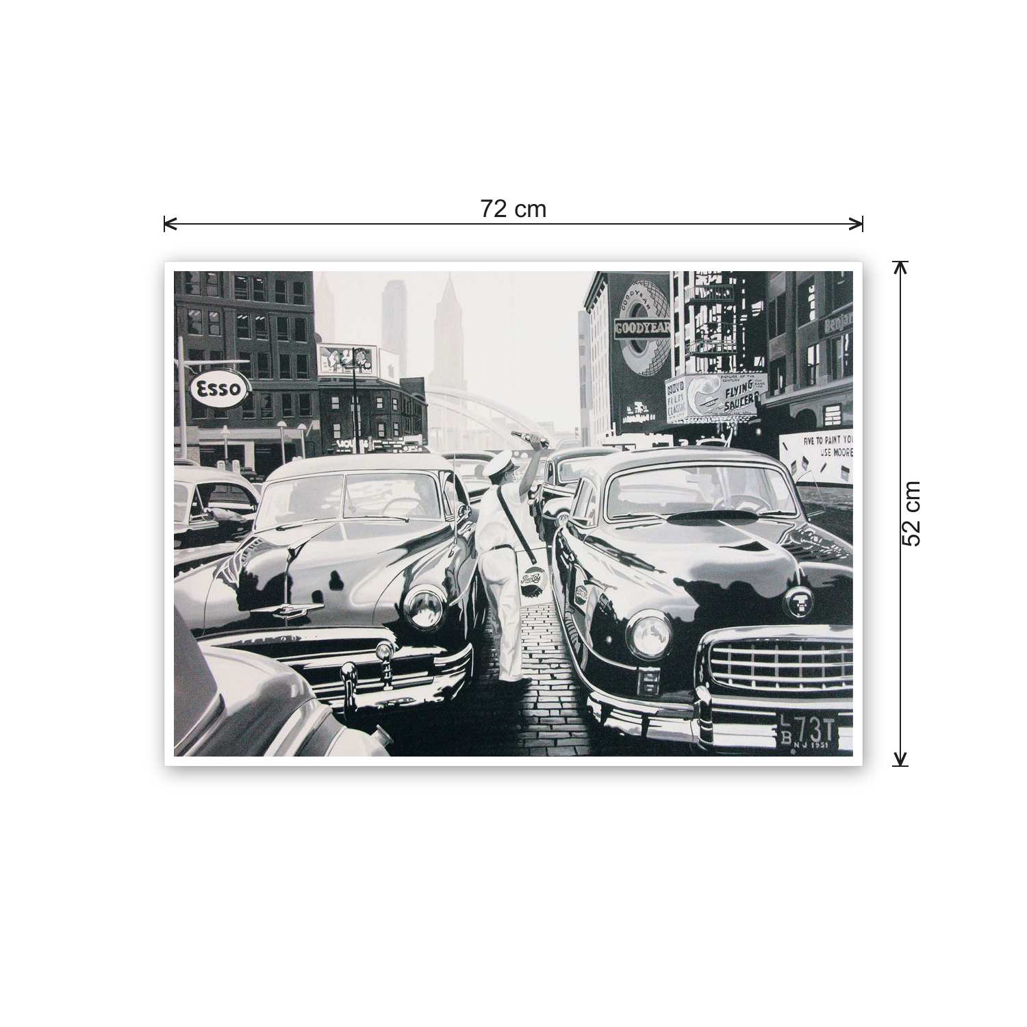 Cars in traffic cm 70x50 - misure