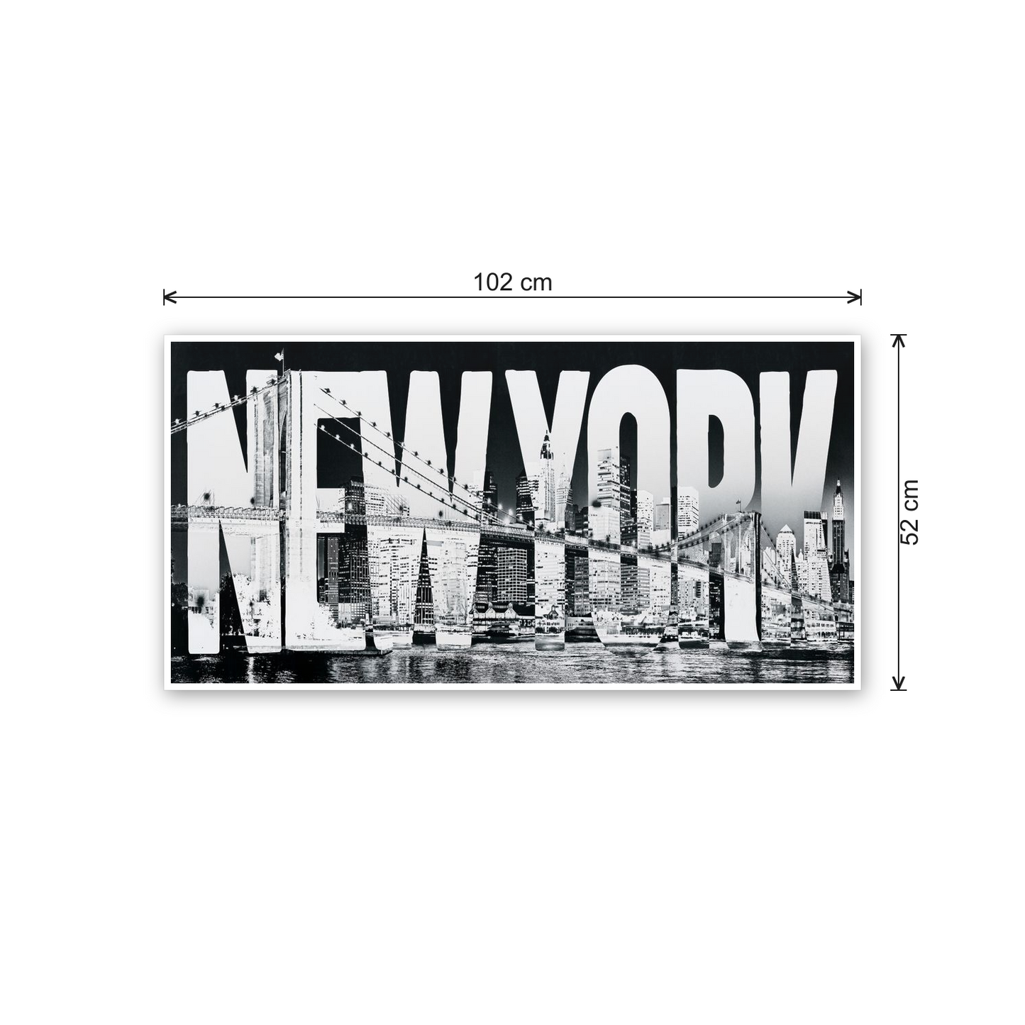 New York typeface cm 100x50 - misure
