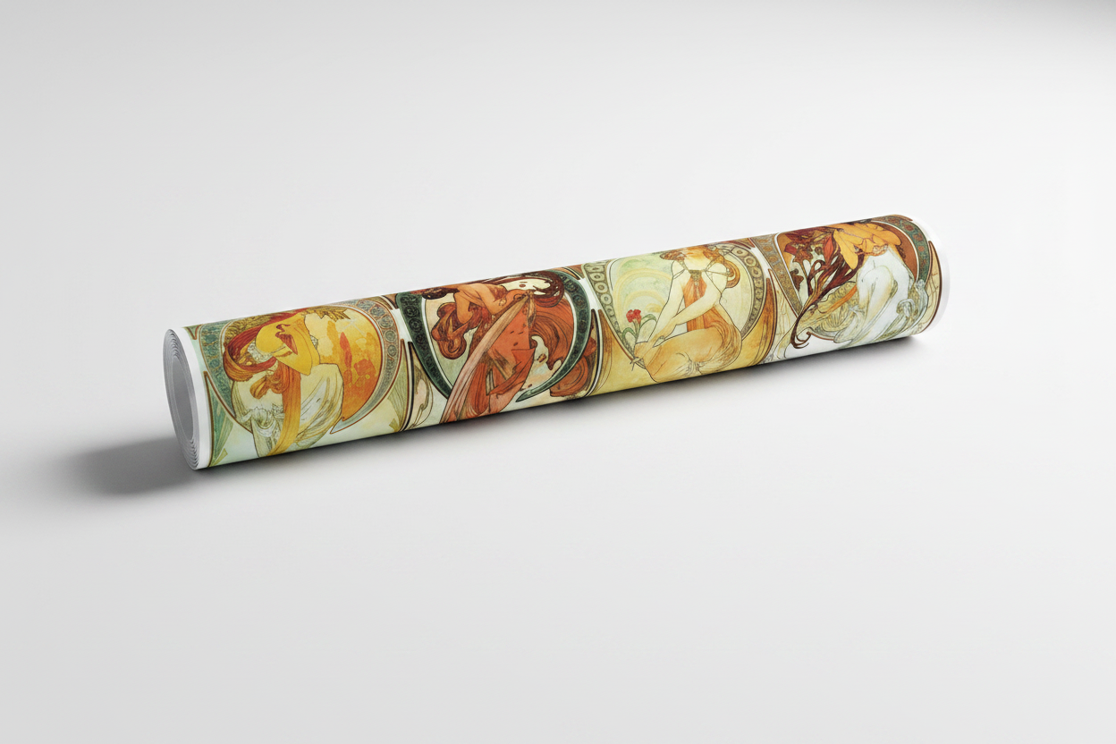 Homage to Mucha - Poetry, dance, painting, music - cm 102x52 - Poster