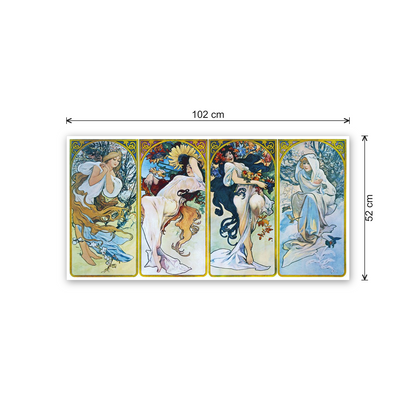Homage to Mucha - Les saisons 1897 cm 100x50 - misure