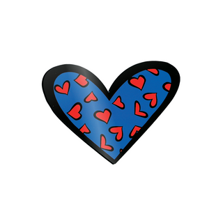 Cuore blu e rosso - cm 70x50 - Acrilico Sagomato