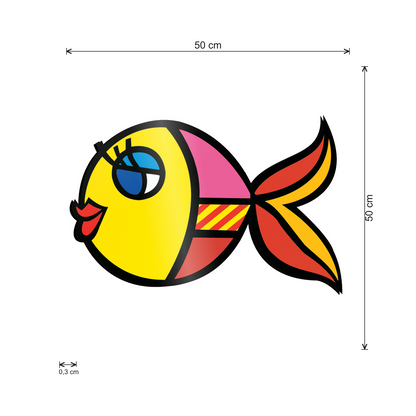 Ragazza Pesciolina cm 50x50 - misure