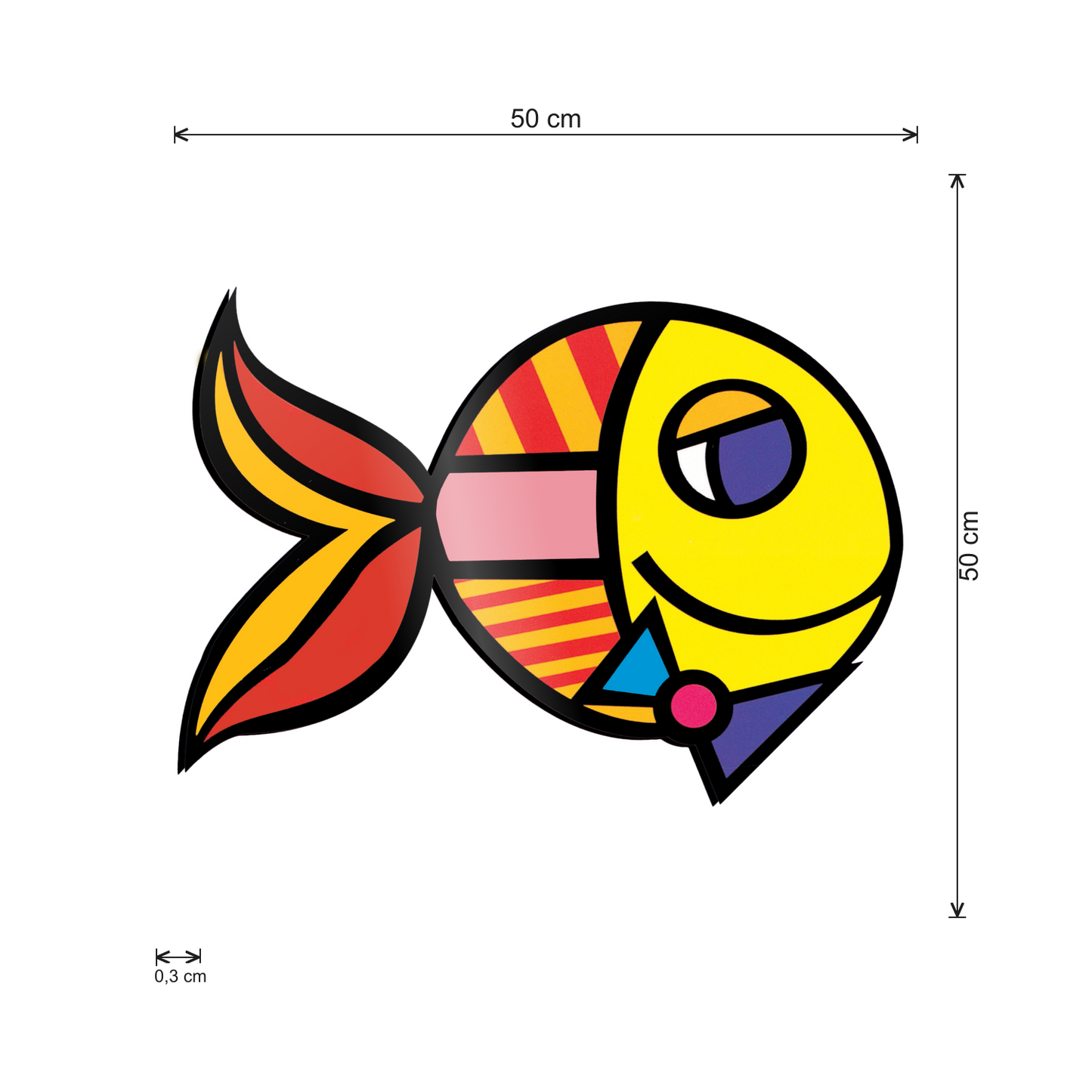 Ragazzo Pesciolino cm 50x50 - misure