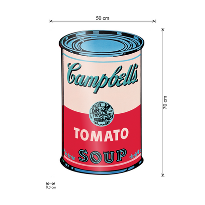 Campbell's Soup Rosso e Azzurro cm 50x70 - misure