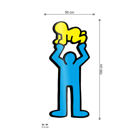Papà e figlio cm 50x100 - misure