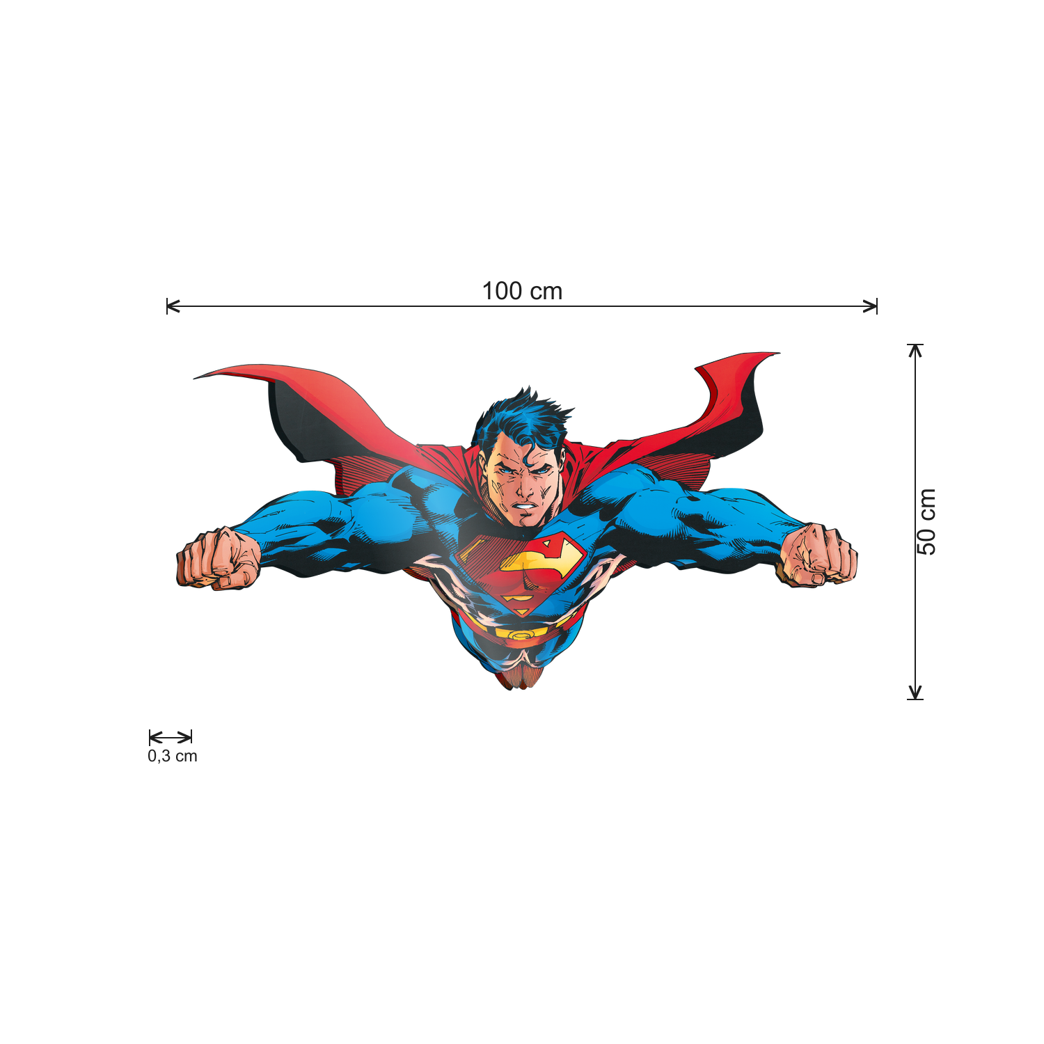 Superman cm 100x50 - misure