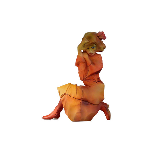Egon Shiele - Ragazza in rosso - Scultura 3D Marmo resina