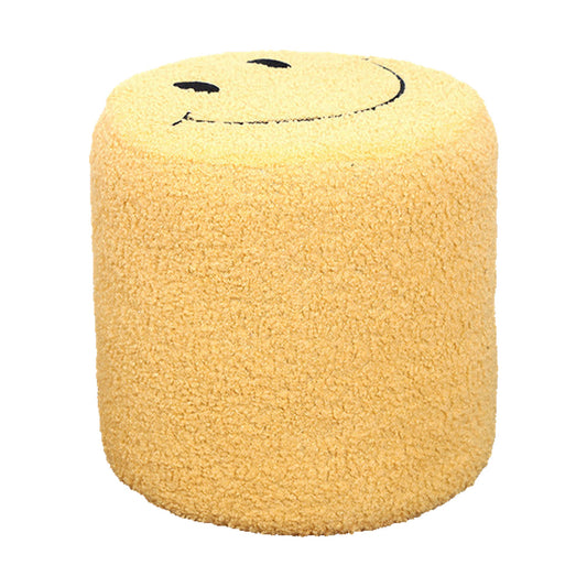 Pouf Tondo Smiley - Sorriso Giallo Ø27×28 cm