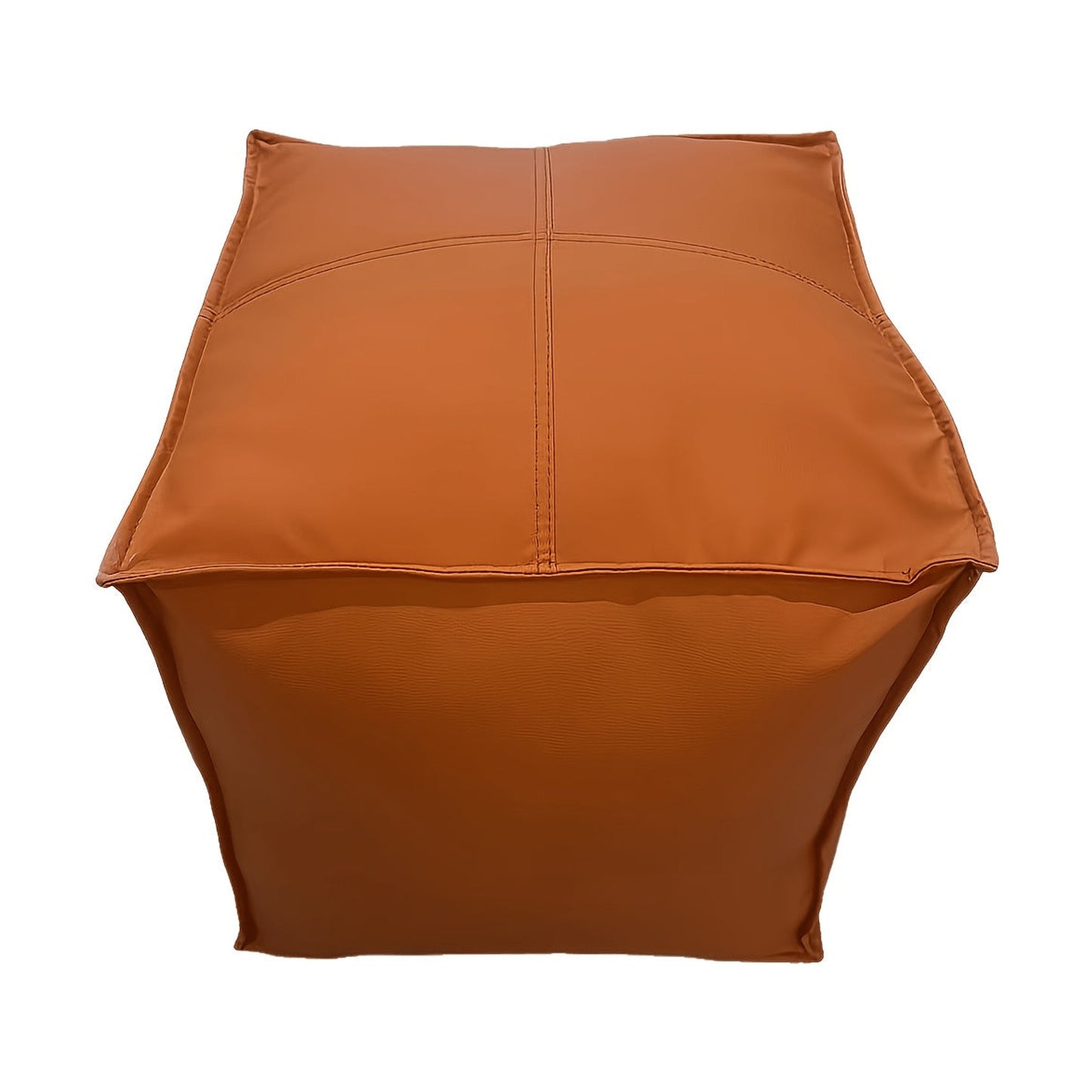 Pouf Marocchino in Pelle - Arancione 38×38×38 cm