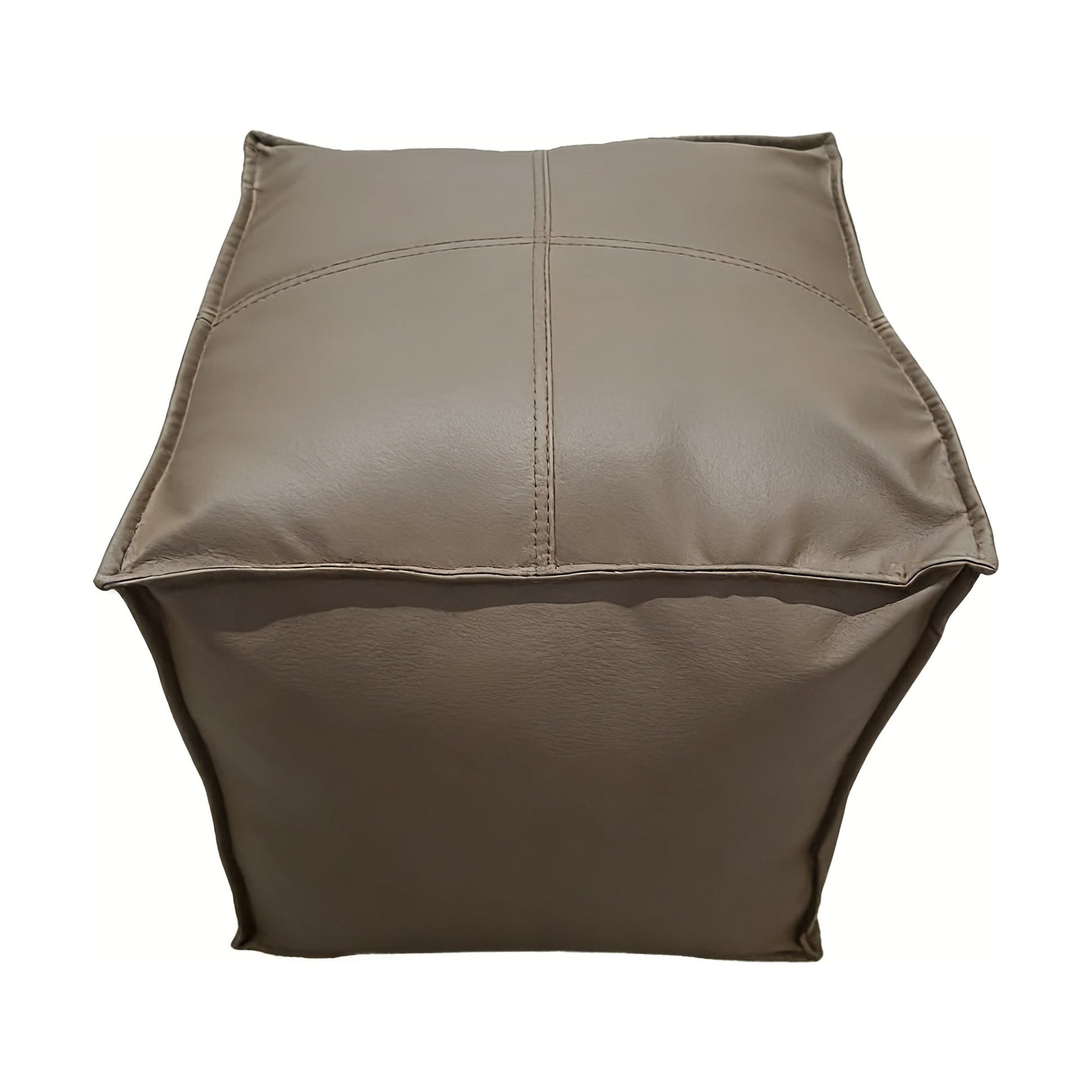 Pouf Marocchino in Pelle - Caffè 38×38×38 cm