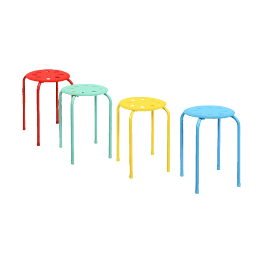 Set di 6 Sgabelli Impilabili in Metallo verniciato 30x45 cm