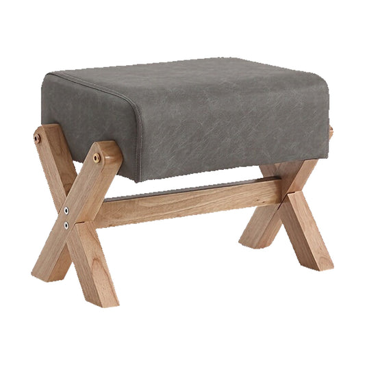 Panchetto in Legno Massello - Grigio + Legno 32×26×27 cm