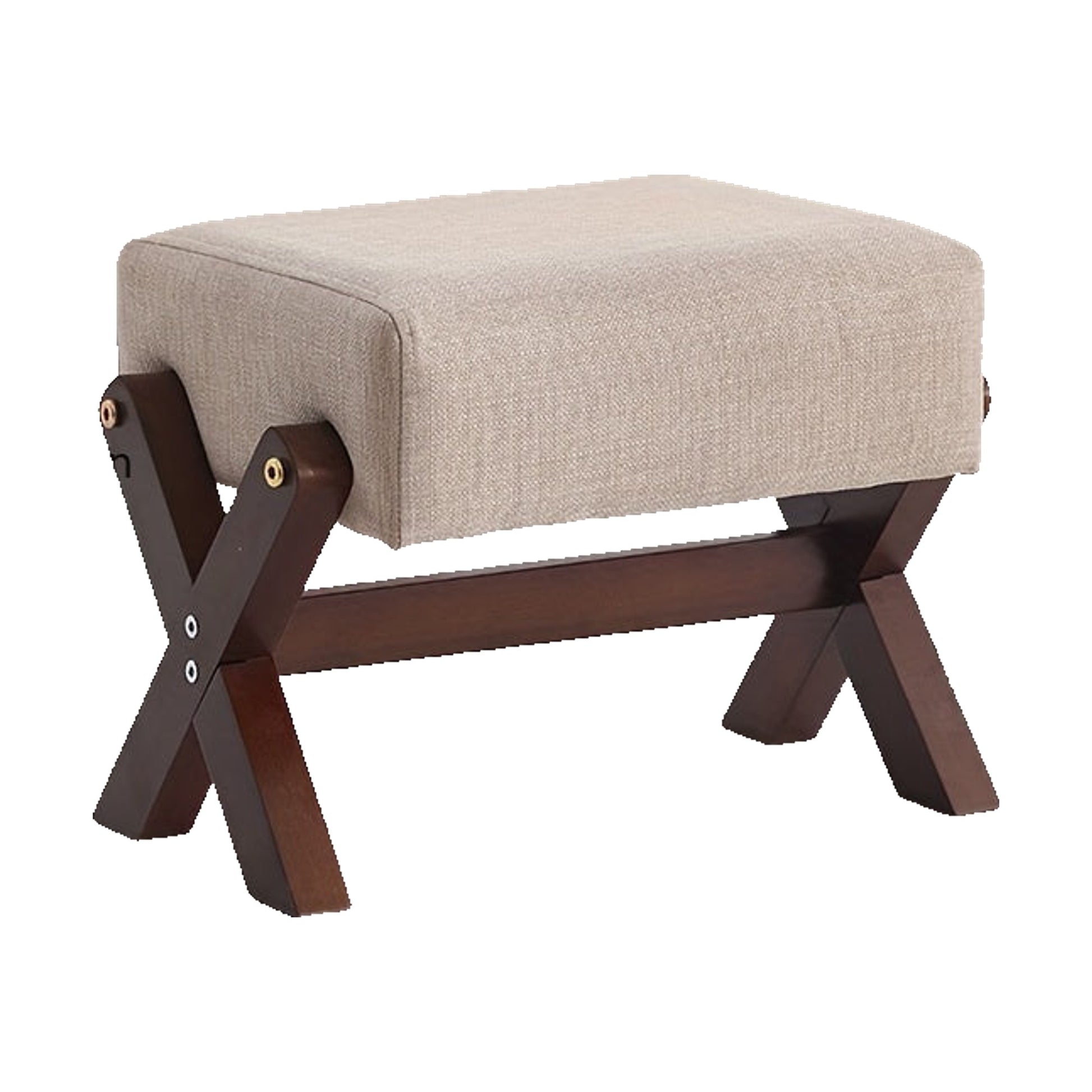 Panchetto in Legno Massello - Bianco + Noce 32×26×27 cm
