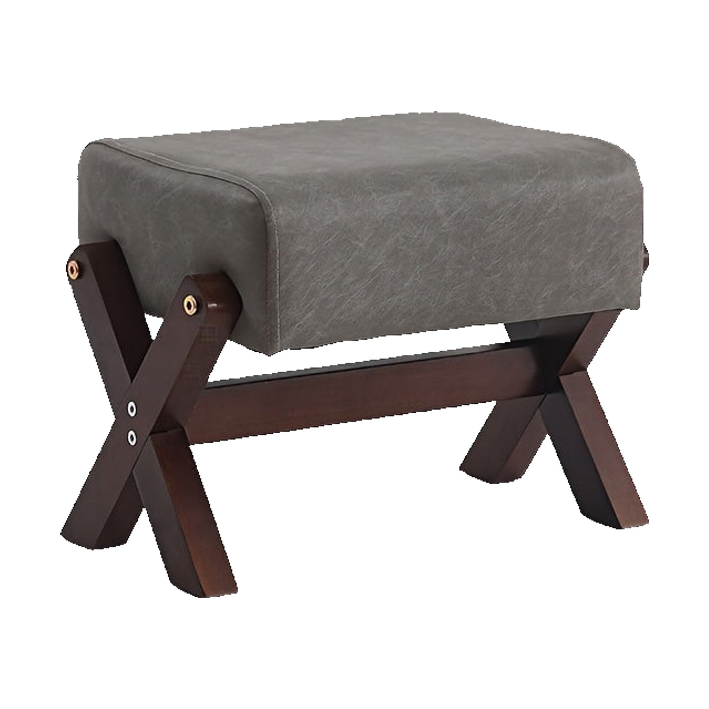 Panchetto in Legno Massello - Grigio + Noce 32×26×27 cm