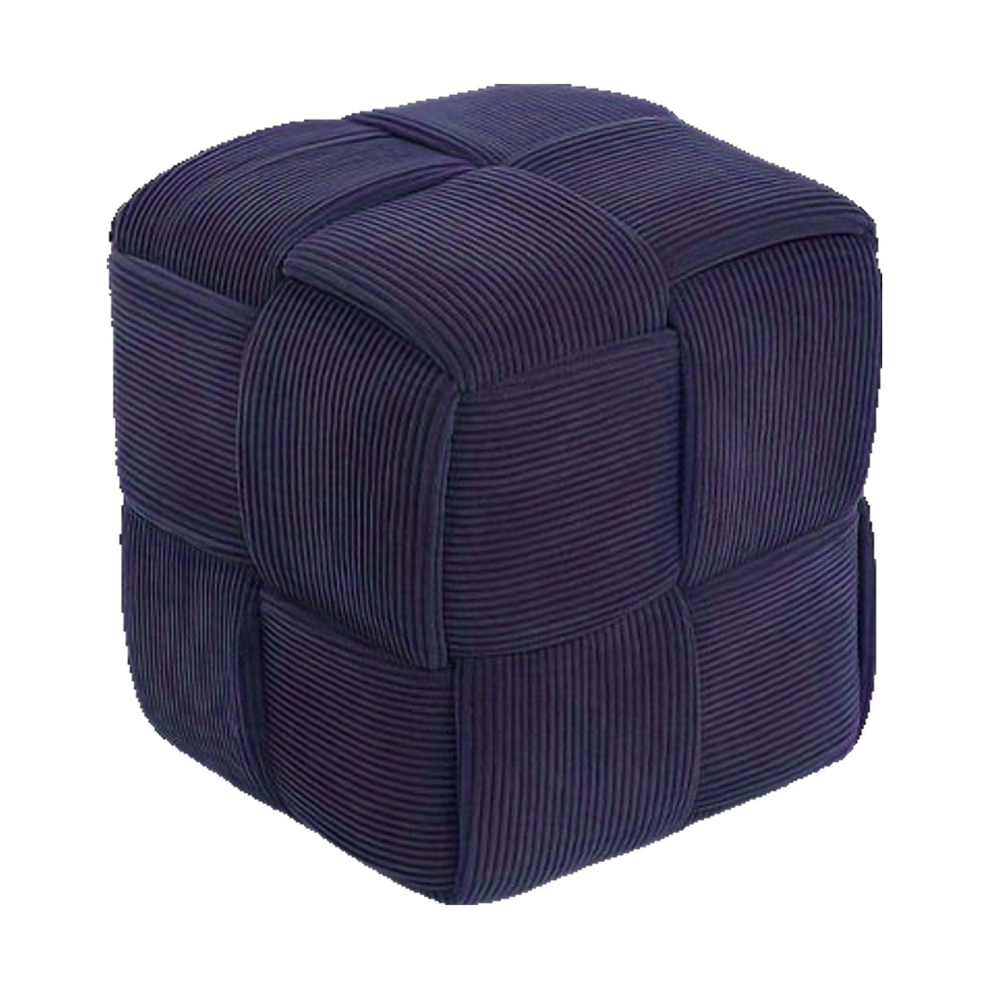 Pouf Cubo Intrecciato - Blu Navy 36×36×36 cm