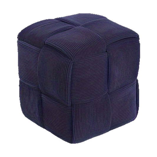 Pouf Cubo Intrecciato - Blu Navy 36×36×36 cm