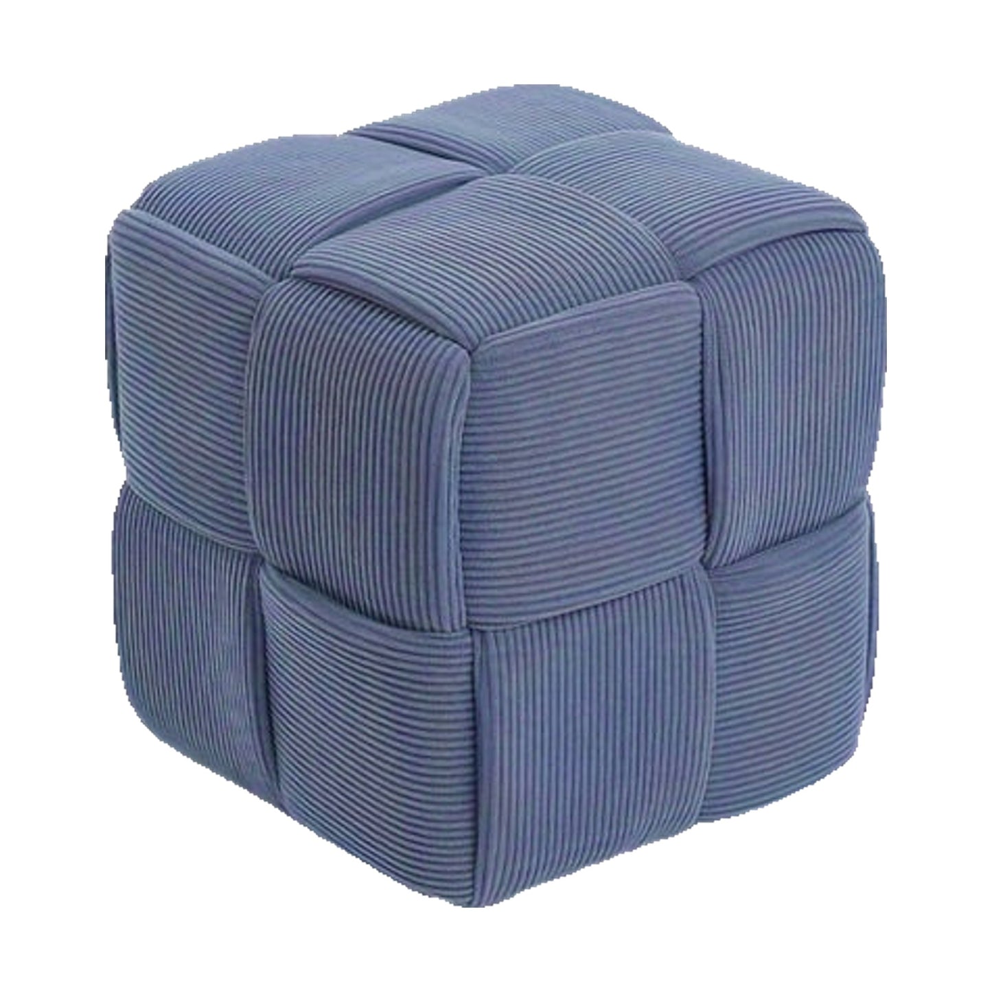 Pouf Cubo Intrecciato - Blu Perlato 36×36×36 cm