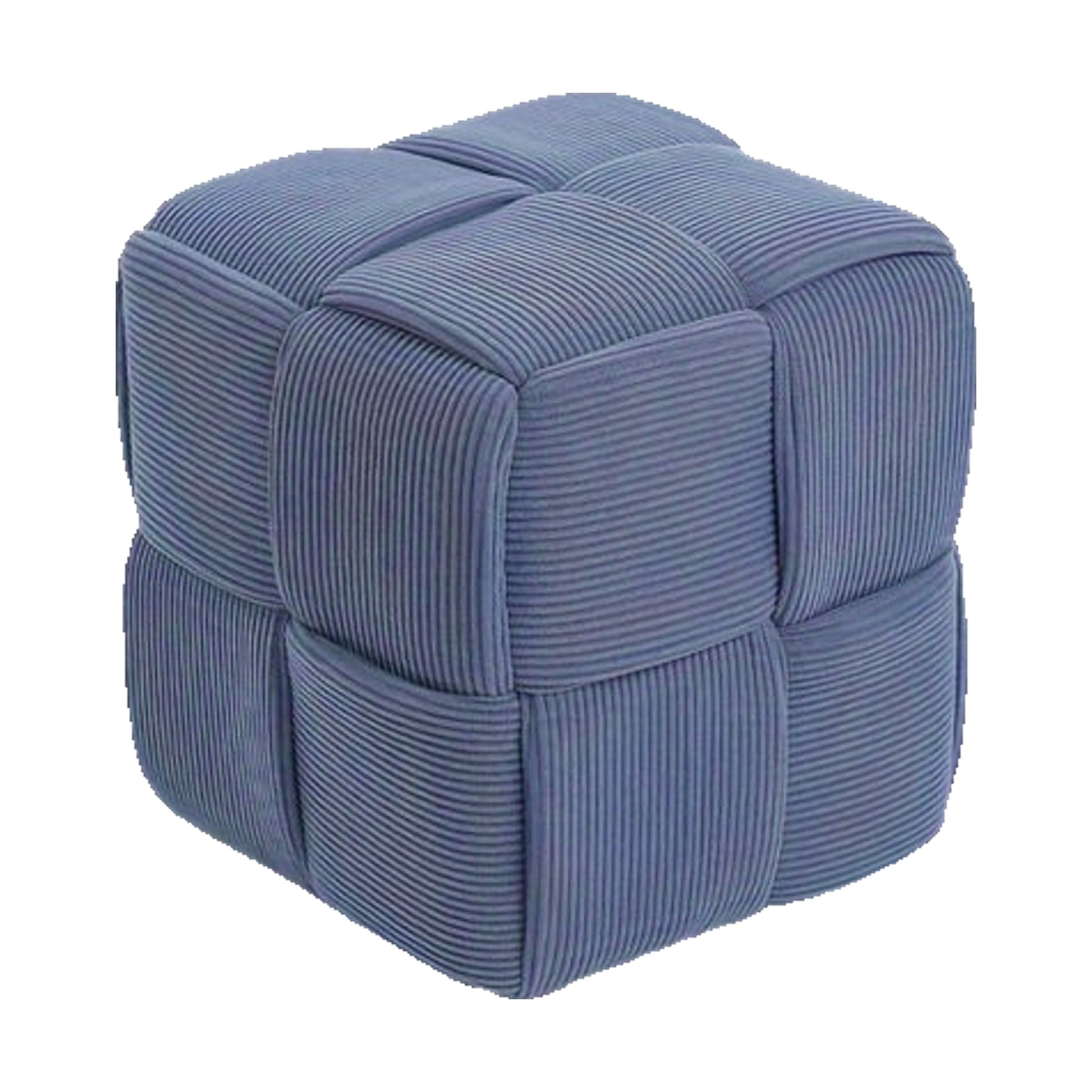 Pouf Cubo Intrecciato - Blu Perlato 36×36×36 cm