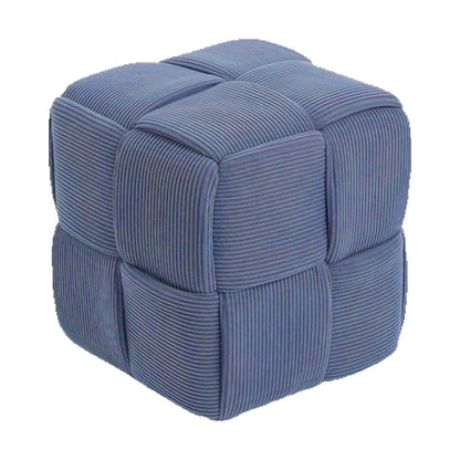 Pouf Cubo Intrecciato - Blu Perlato 36×36×36 cm