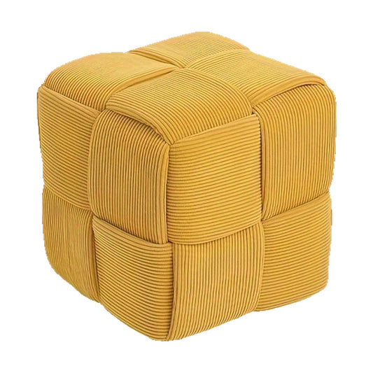 Pouf Cubo Intrecciato - Giallo Paglierino 36×36×36 cm