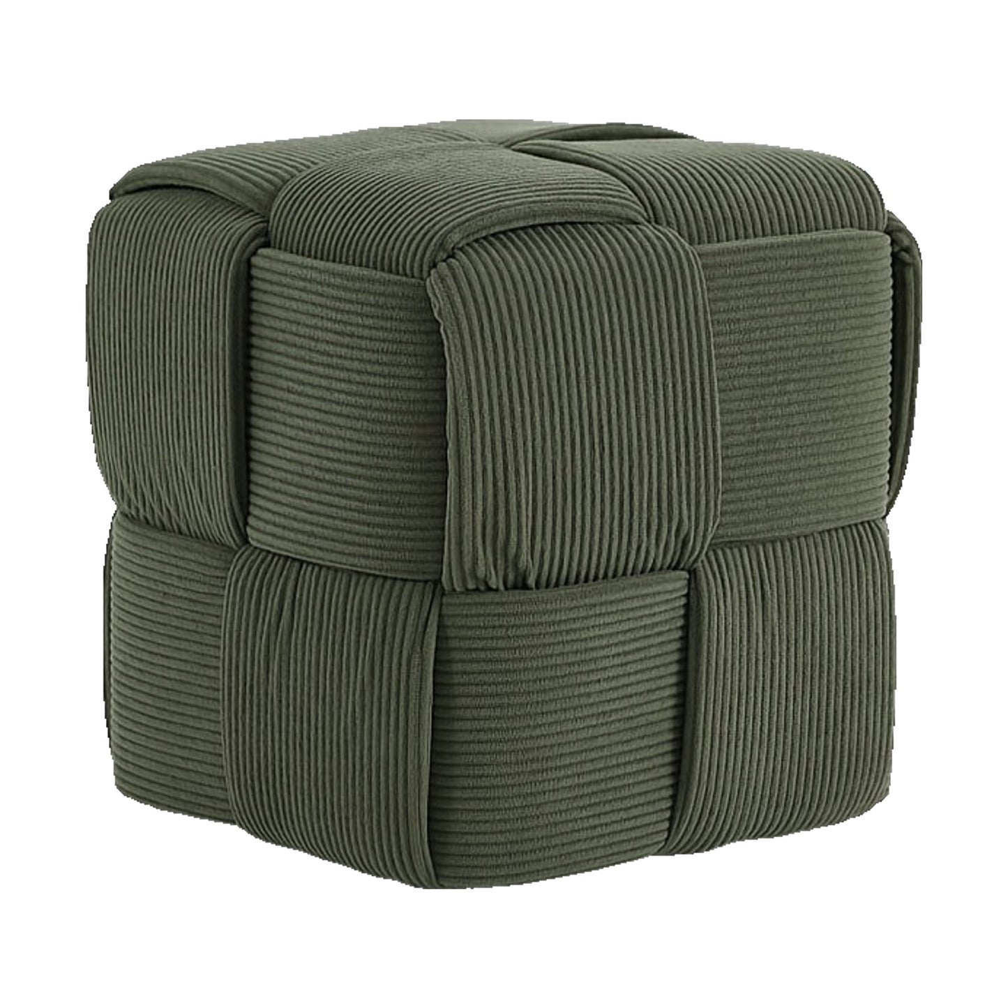Pouf Cubo Intrecciato - Verde Grigio 36×36×36 cm