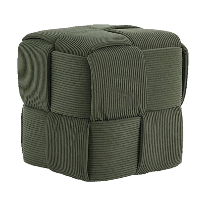 Pouf Cubo Intrecciato - Verde Grigio 36×36×36 cm