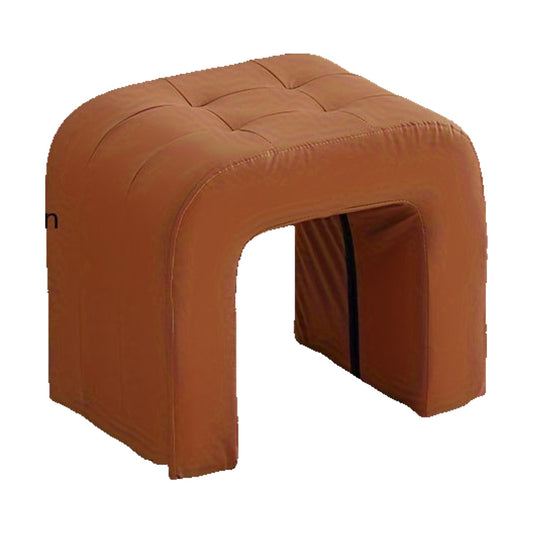 Pouf ad Arco Trapuntato - Marrone Grande 44×30×32 cm