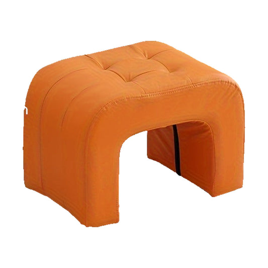 Pouf ad Arco Trapuntato - Arancione 44×30×32 cm