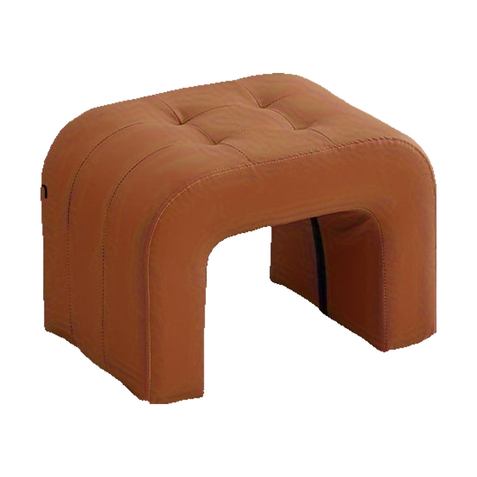 Pouf ad Arco Trapuntato - Marrone 44×30×32 cm