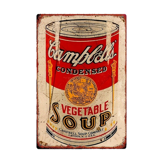 Targa Vintage in Legno - Lattina di Zuppa - 20x30 cm