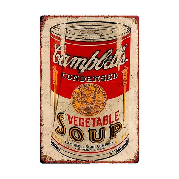 Targa Vintage in Legno - Lattina di Zuppa - 20x30 cm