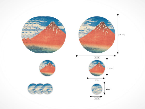 Set da 10 pezzi Tavola Completo · Ø35/15/10 cm · Monte Fuji · Katsushika Hokusai