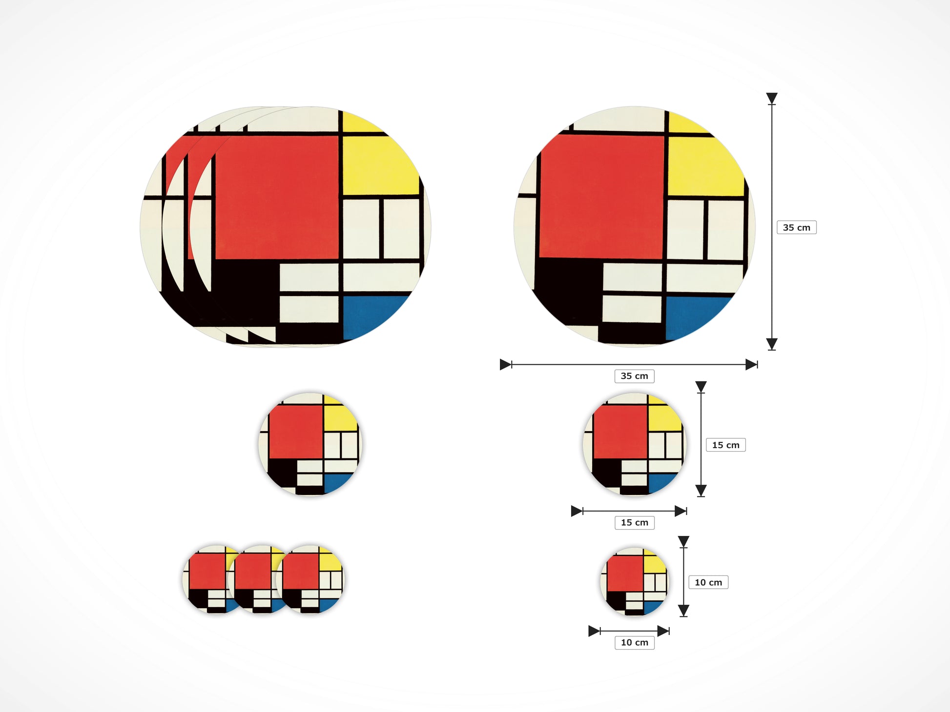 Set Tavola Completo · Piet Mondrian