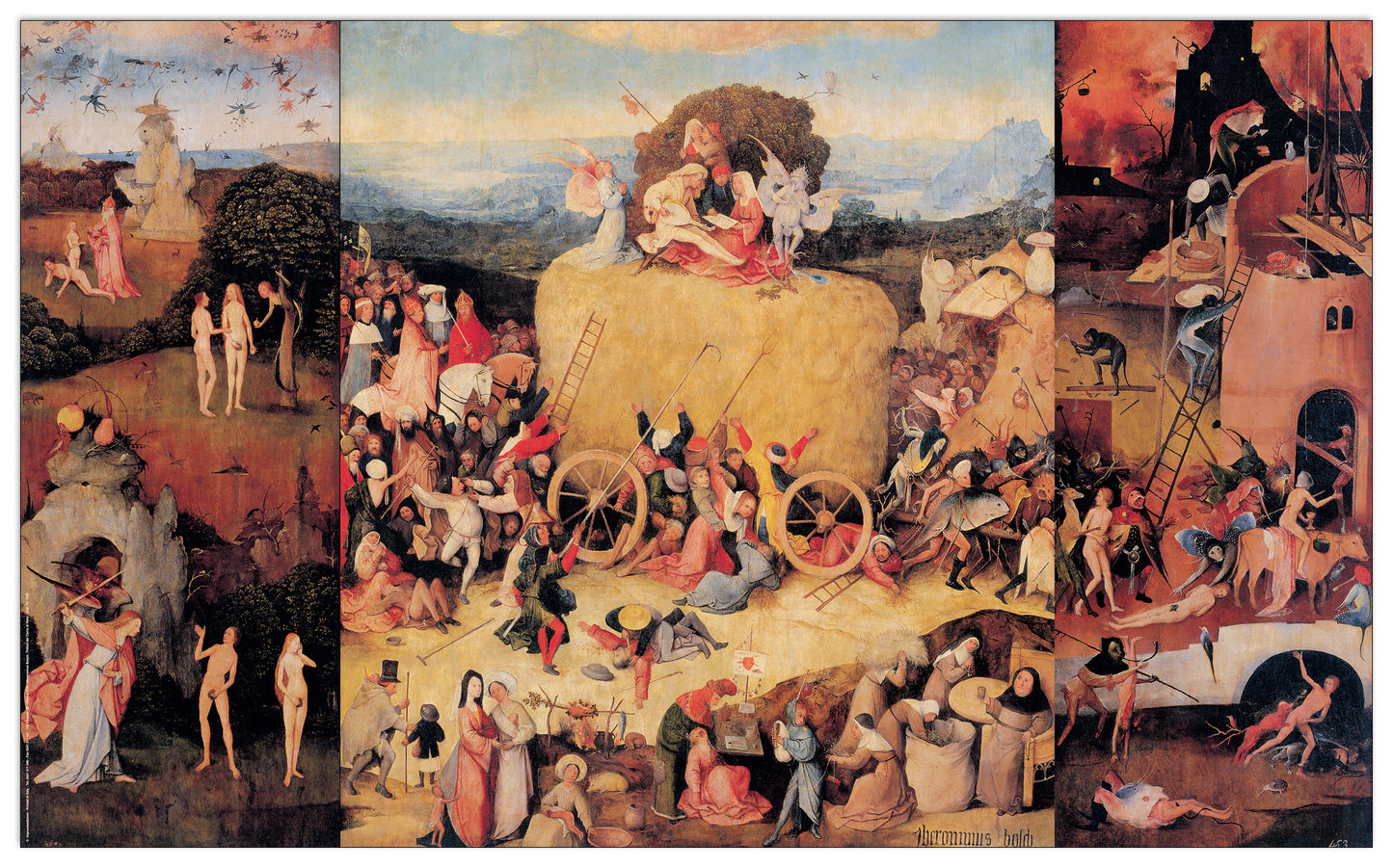 Trittico del Carro di fieno cm 116x71