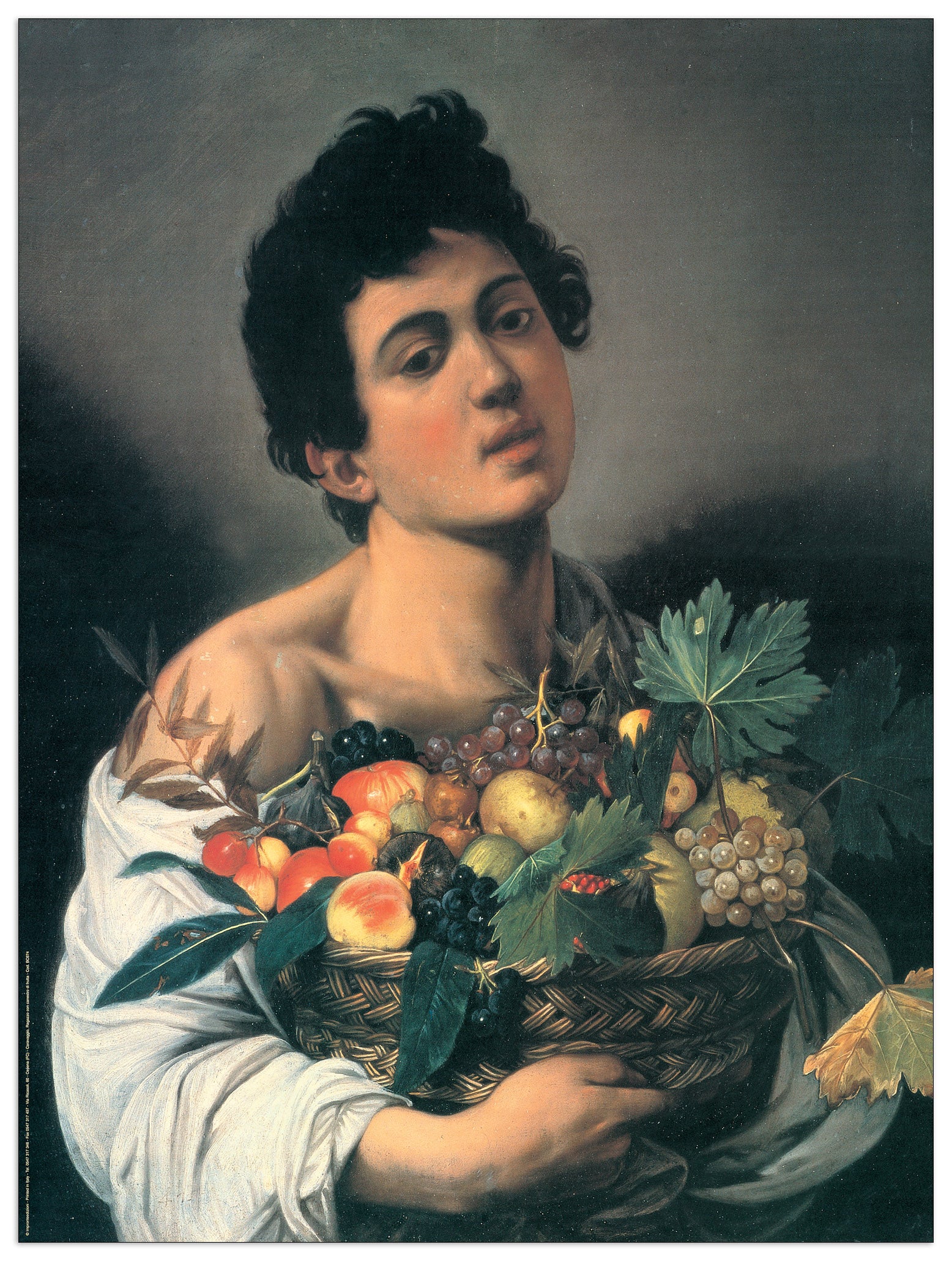 Ragazzo con cesto di frutta cm 60x80