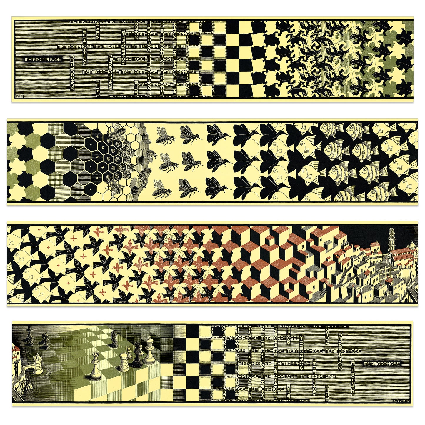 Metamorphosis II, 1940 (4 MDF Panels) cm 100x22