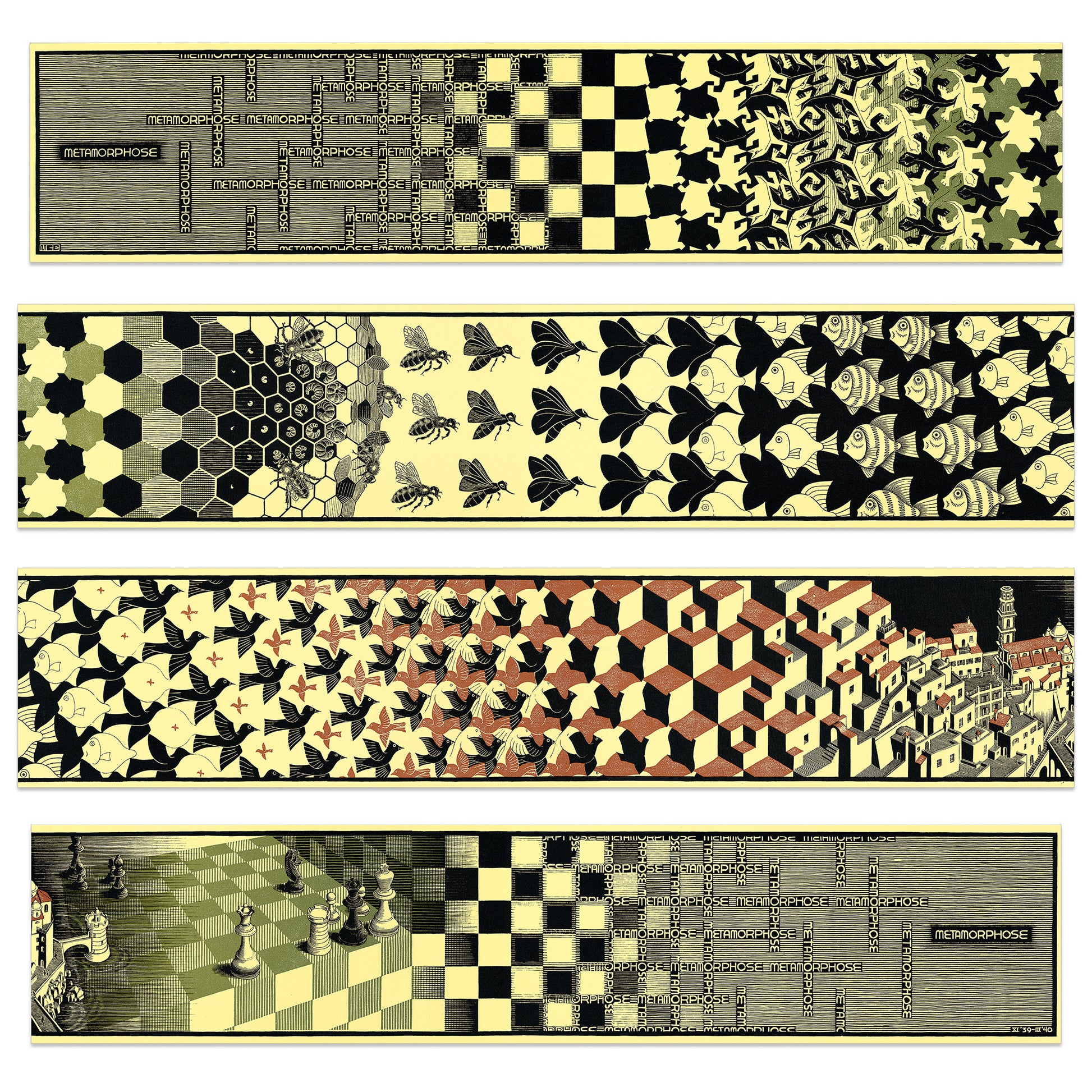 Metamorphosis II, 1940 (4 MDF Panels) cm 100x22