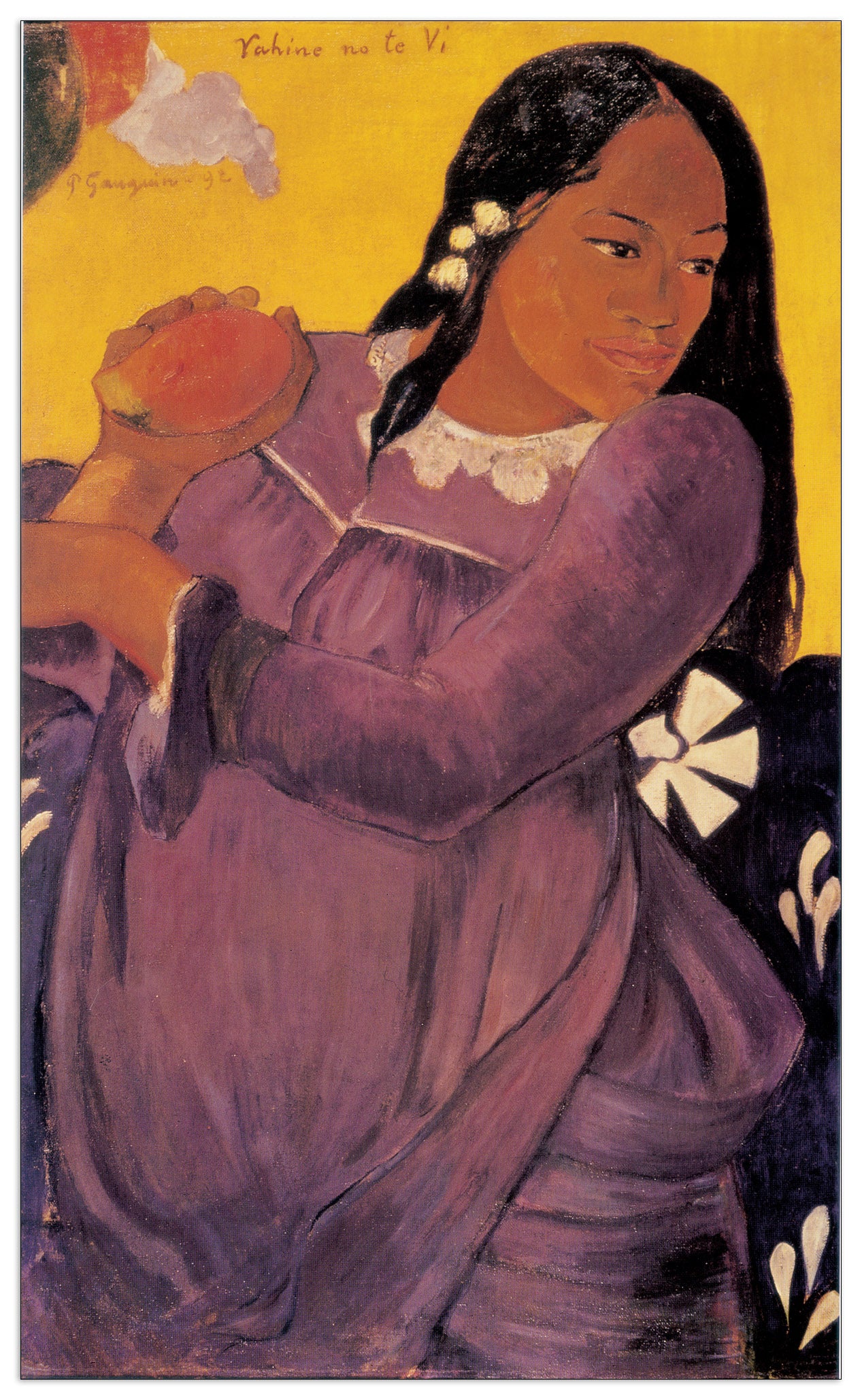 FRAU MIT MANGOFRUCHT cm 84x140