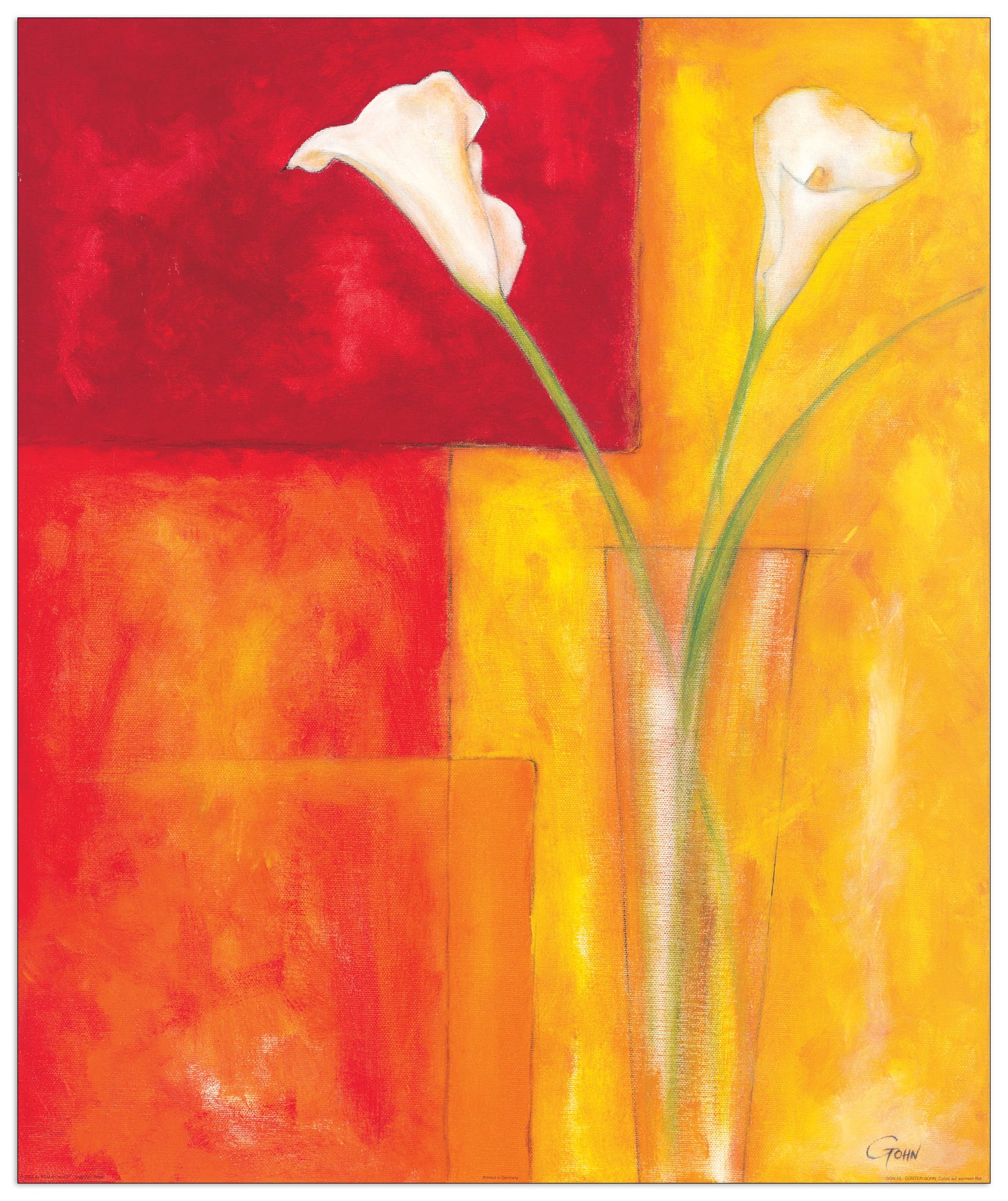 Callas auf warmen rot cm 50x60