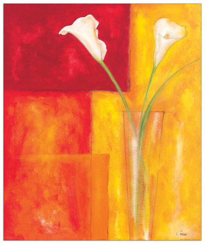 Callas auf warmen rot cm 50x60