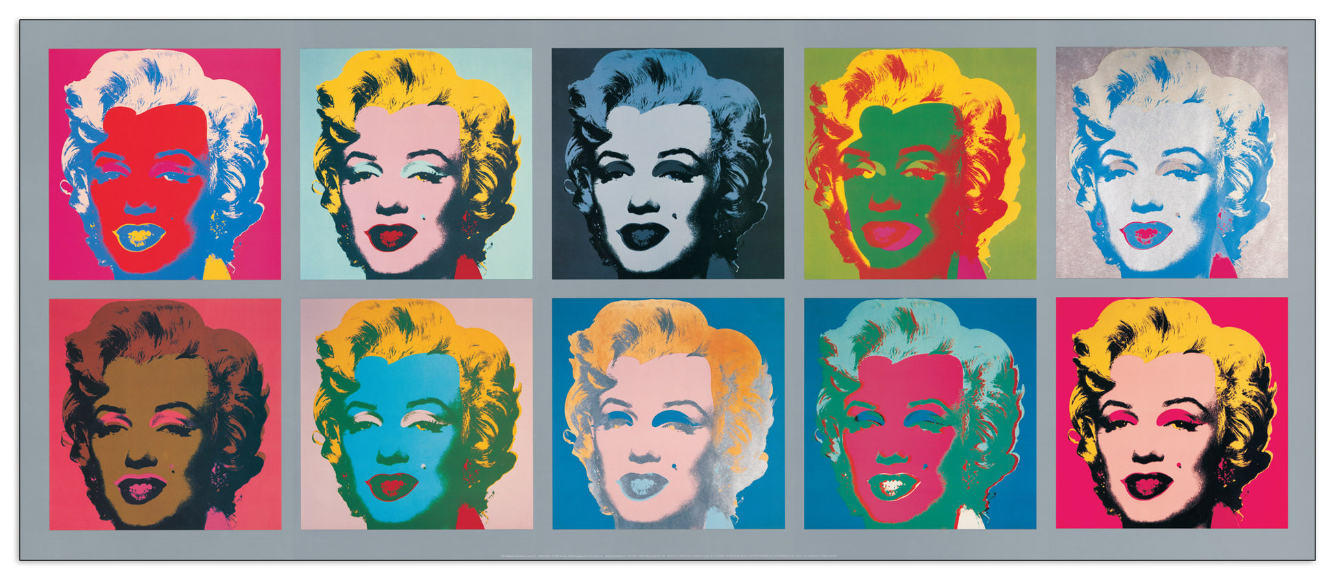 Ten Marilyns, 1967 cm 134x56