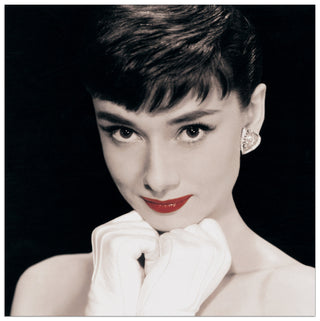 Audrey Hepburn (labbra rosse) - cm 27x27 - Pannello in MDF