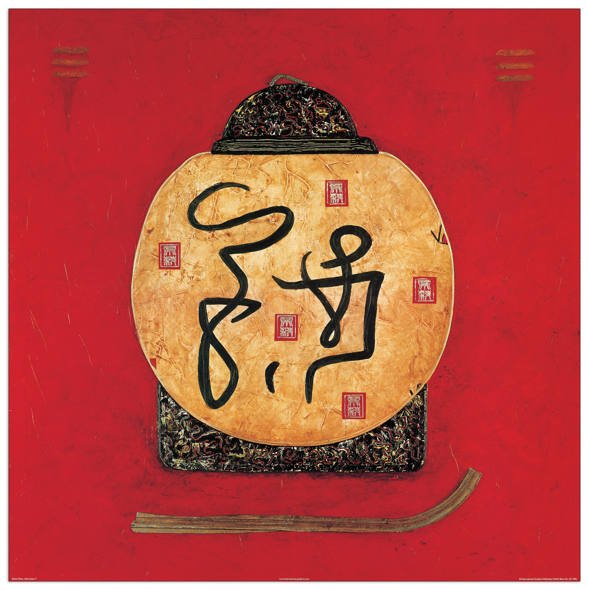 Red Lotus I cm 70x70