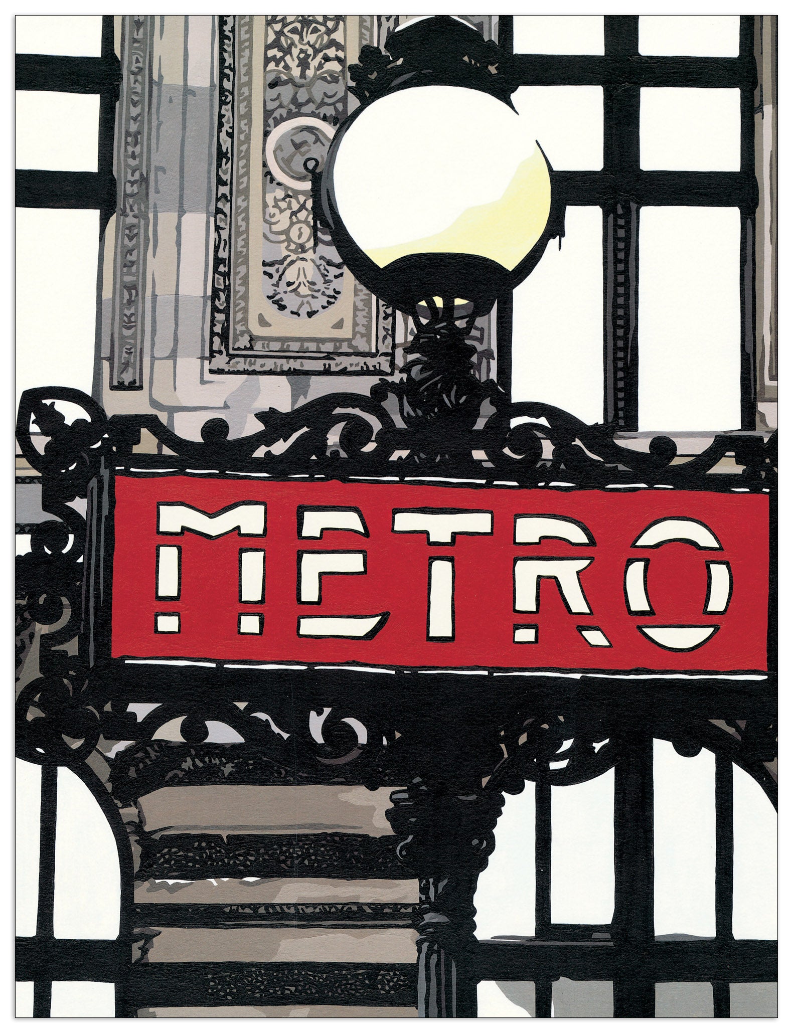 Metro In Paris cm 30x40