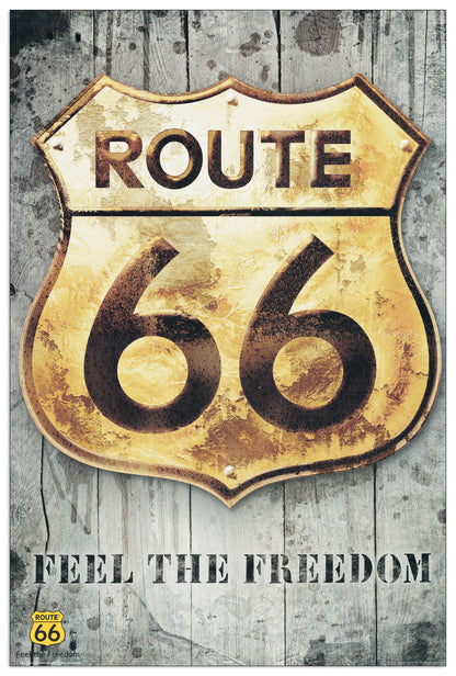 Route 66 Golden Sign cm 60x90