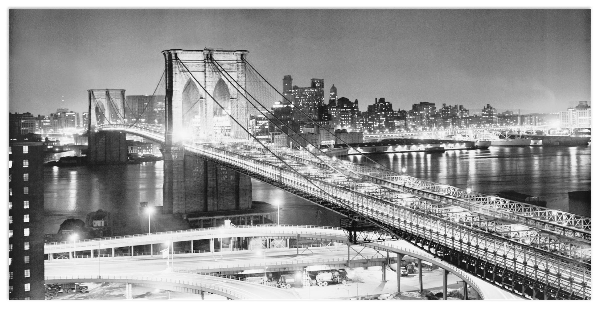 Brooklyn Bridge At Night cm 100x50