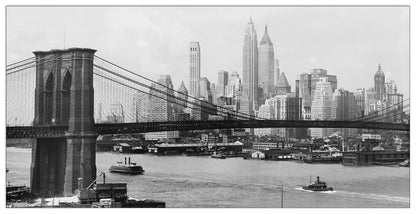 Manhattan Skyline And Brooklyn Bridge cm 100x50