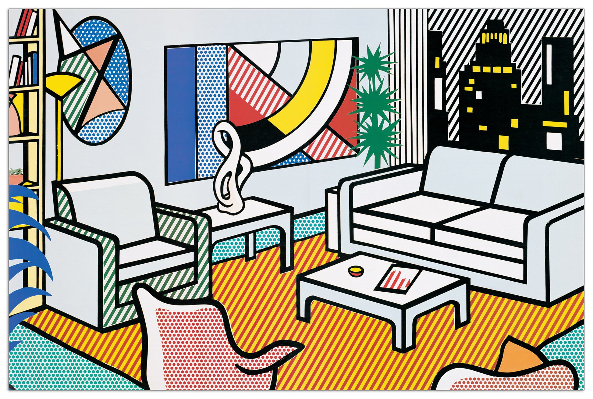 Interior With Skyline Collage For Painting cm 123x81